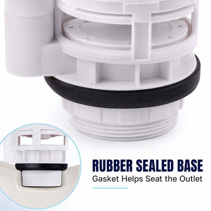 Dual-Flush Split Toilet Drain Valve, 18.5–29cm Size Options