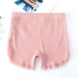 Overpants, Children's, Spats, Black, Half Length Spats, Kids' Quarter Length Spats, Underpants, Cotton, Lace, Girls, Inner Pants, Pink