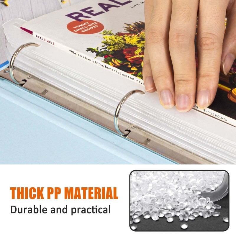 tutata 24Pcs 3 Hole Punched Magazine Holders, Magazine Organizer, 3