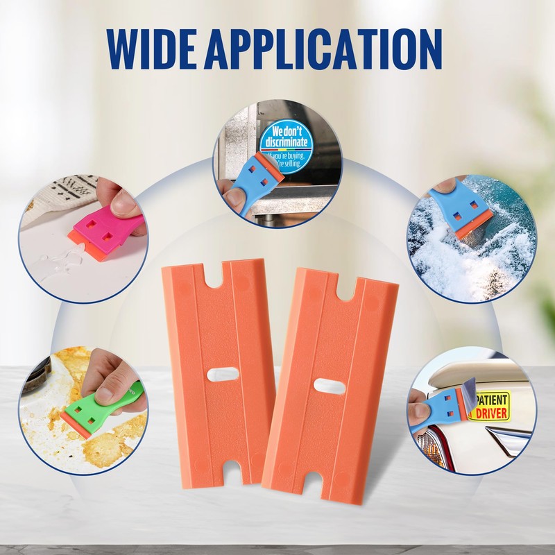 WORKPRO 200 Pack Plastic Razor Blades, Double Edged Scraper Blades,