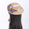 COSDREAMER Ladies Victorian Style Straw Hat with Bow and Flower,