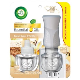 Air Wick® Aromatizante Continuo, Brown Sugar & Vanilla, Difusor Eléctrico y 2 repuestos de 20 ml c/u