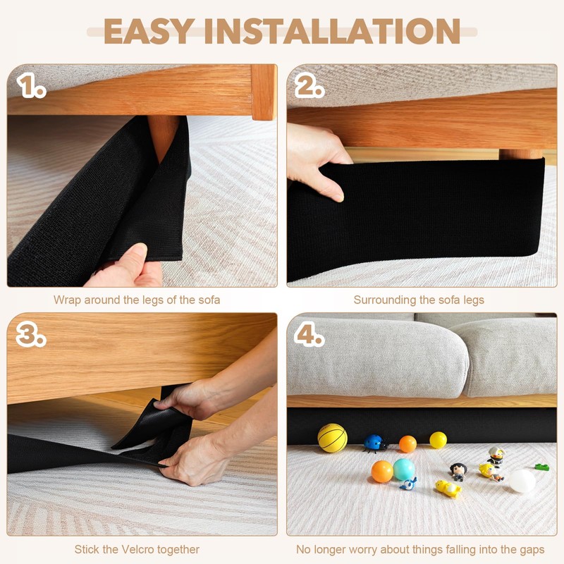 sunoyar Under Couch Blocker for Kids and Pets Toys, Elastic