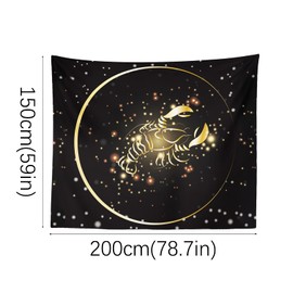 Berkin Arts Decor Tapestry for Wall Hanging Premium Polyester Fabric Backdrop Space Art Zodiac Sign Zodiac Libra Sign 59.1 x 78.7 Inch