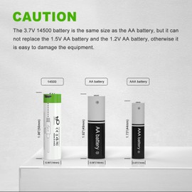 CWUU 3.7V 14500 USB Type-C Rechargeable Battery, 700mAh Battery for Flashlights, Headlamps & More, 4 Pack, 240719
