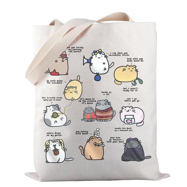 Karma Cat Tote Bag Song Lyrics Quote Carry Bag Singer