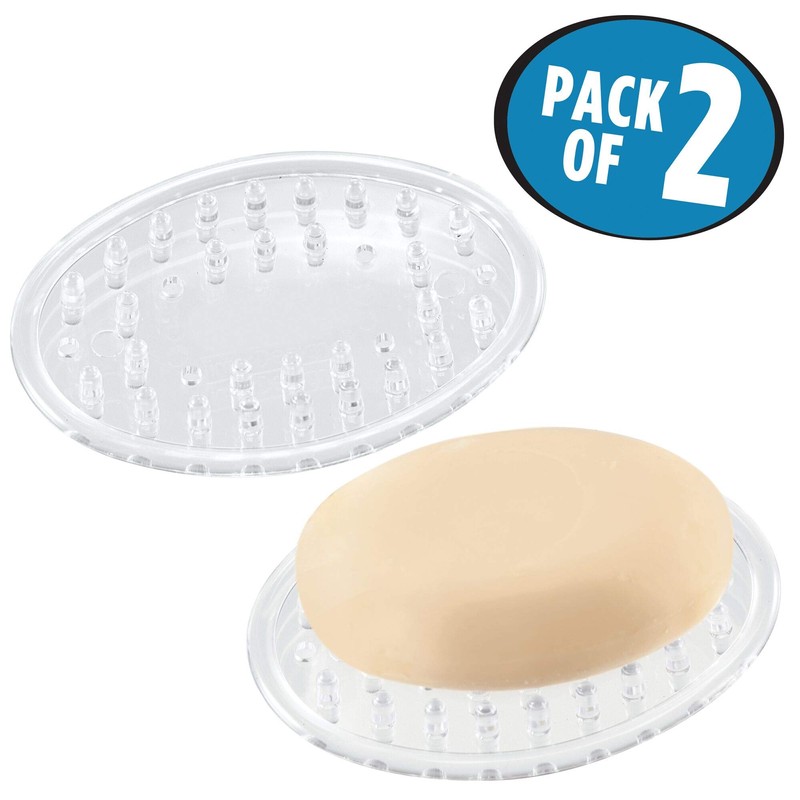 iDesign Plastic Soap Saver, Holder Tray for Bathroom Counter, Shower,