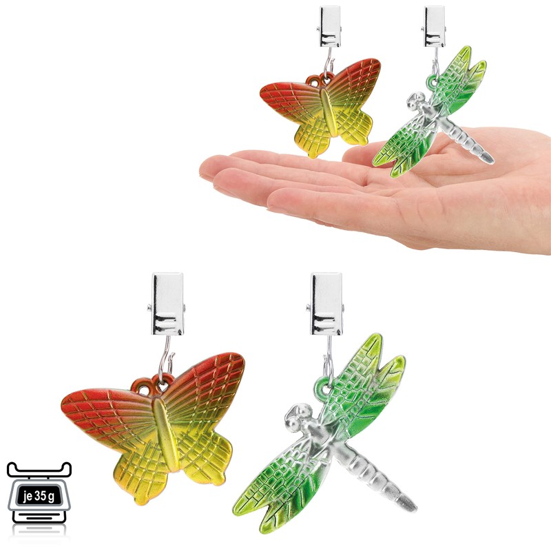 com-four® 8 x Tablecloth Weights in the Shape of Dragonflies
