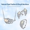 HeyMeili Women's Necklace, Feather, Wing, Stylish, 925 Silver, Opal Necklace,