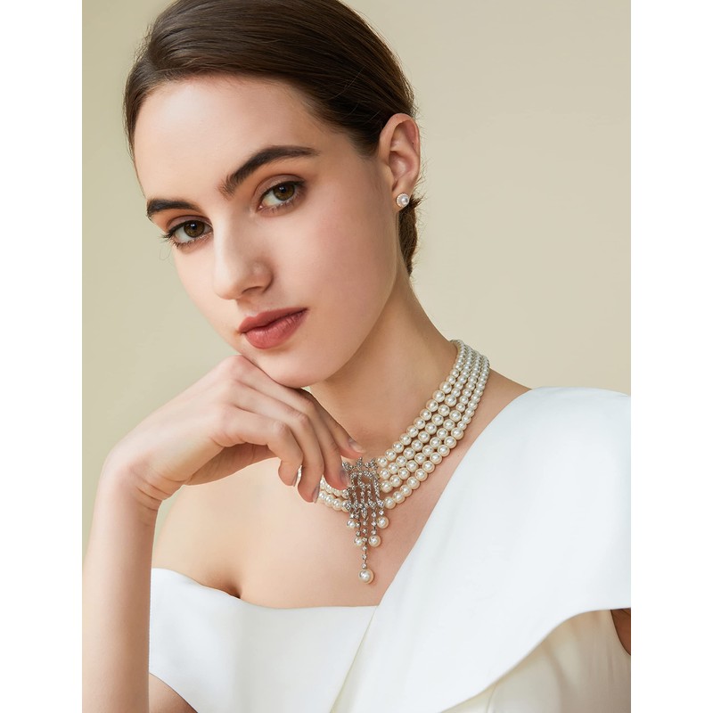 BABEYOND - Collar de perlas Gatsby de los años 20,
