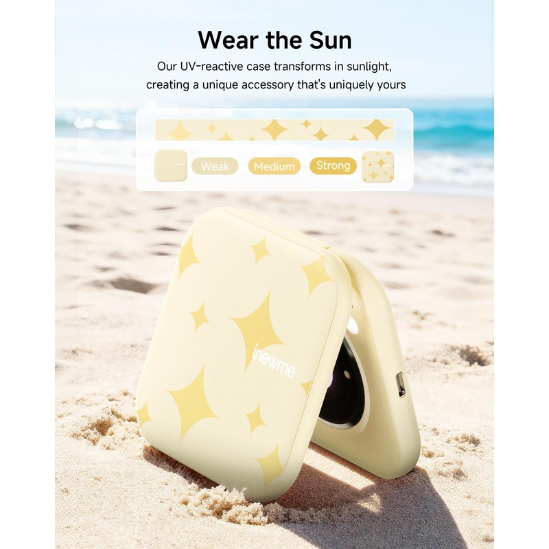 inewme Mini UV Camera Mirror, Portable Compact Mirror for Sunscreen