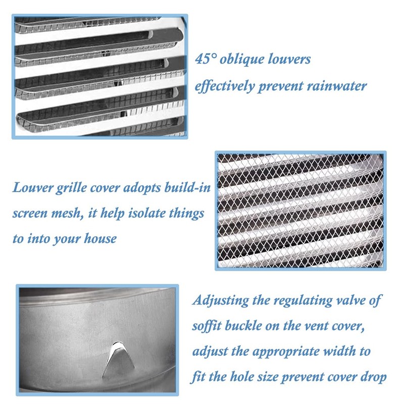 5 Inch Round Vent Cover, Stainless Steel Air Vent Built