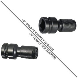 ZOYUBS 2 Pack Socket Adapter, 1/2" Square to 1/4" Hex Socket Adapter Shank Adapter 2 Pieces 6.35mm Hex 12.7mm Square Socket Adapter Socket Adapter Socket Adapter Chuck Adapter Impact Wrench Hex Socket Adapter Hex Shaft Conversion 1/2" Square 1/4" Hex Soc