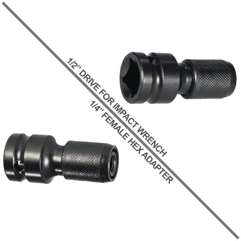 ZOYUBS 2 Pack Socket Adapter, 1/2" Square to 1/4" Hex