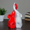 AEVVV Red White Elephant Figurines with Trunk Up 10 in