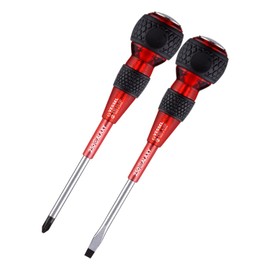 VESSEL 250-2PS-GRE Safety Penetrating Ball Grip Driver, Galaxy Red, 2-Pack +2 x 100/-6 x 100