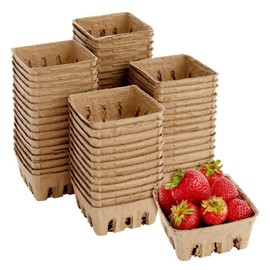 60 Pack Pulp Fiber Berry Basket,Small Farmers Market Produce Basket Containers Kitchen Supplies for Strawberry Blueberry Raspberry Egg Vegetable,Fruit Storage Baskets for Home Farmers Market