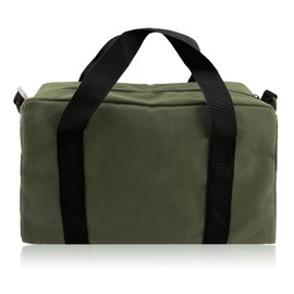Empty Tool Bag, Multifunctional Canvas Tool Bag with Handle and Large Openings, Small Tool Set, for Electricians, Plumbers, Carpenters, Outdoor Adventure & Gift for Men (Military Green, 14)