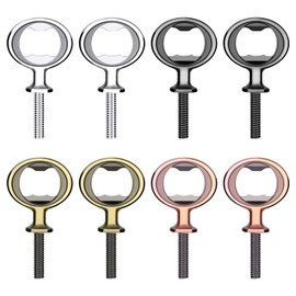 Ohiyoo Metal Bottle Opener Kits 8 Pack Blank Stainless Steel Bottle Opener Insert DIY Bottle Opener Hardware Bottle Opener Inserts for Wood Turning Kits Flat Bottle Opener Inserts Kit (Mix Color)