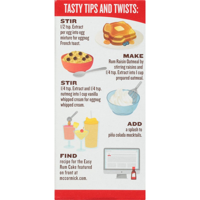 McCormick Rum Extract With Other Natural Flavors, 1 Fl Oz