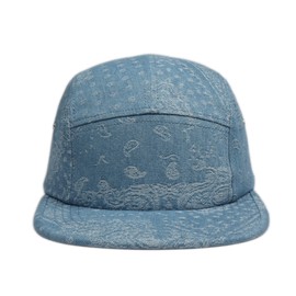 Hatphile: 5 Panel Camper Hat | Multi-Color Unique Designs | Caps for Men & Women(Paisley Denim Blue,L)
