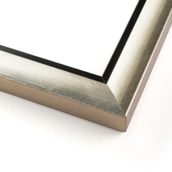 25x22 Frame Silver with Black Rim Solid Wood Picture Frame
