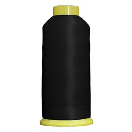 Threadart Large 5000m Cones Polyester Machine Embroidery Thread | Huge 5000M (5500 Yard) Cones 40wt | for Brother Janome Bernina Embroidery & Sewing Machines | No. 102 - Black - 160 Colors Available