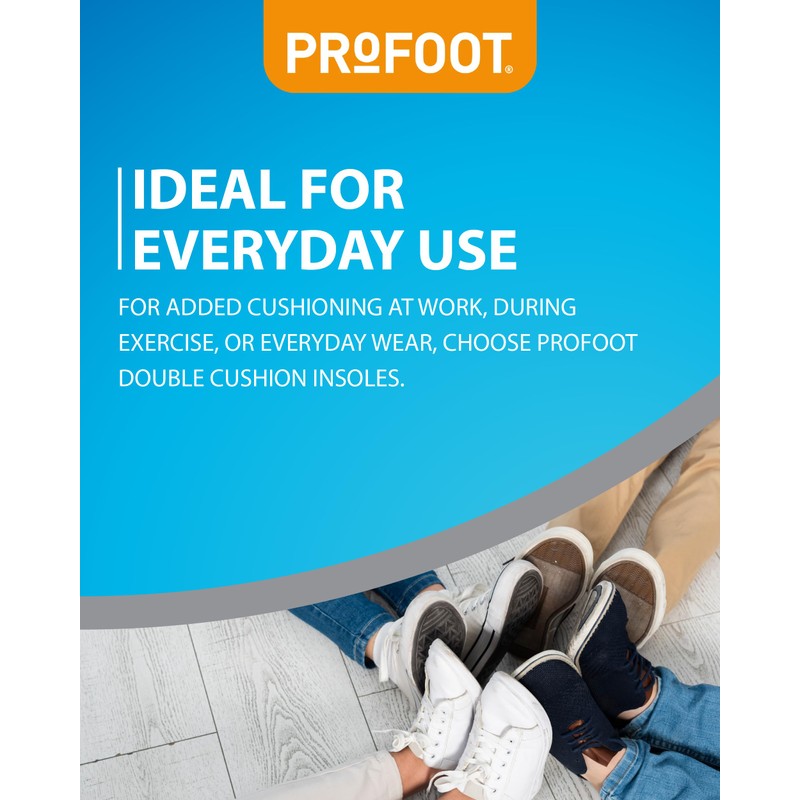 Profoot Double Cushion Insoles - Full Length Insoles for Men
