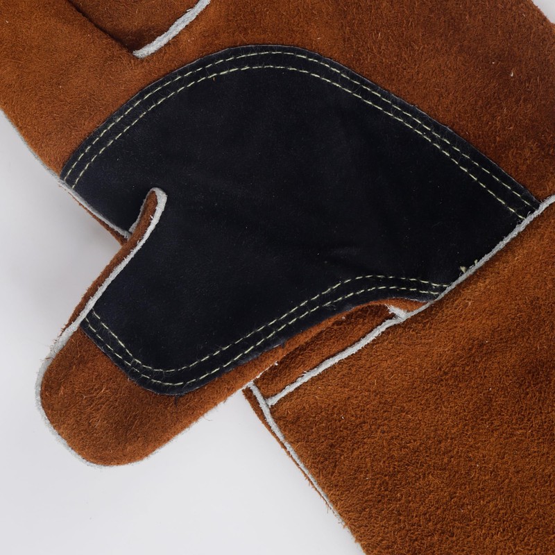 NBLEAGLO Leather Fireplace Gloves Heat Resistant for Mig,Tig welding,Stick,Forge,BBQ,Grill, Wood