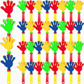48 Pack Hand Clappers, 18.5cm Mini Plastic Hand Clappers Party Favors Noise Makers Colorful Party Noisemakers Toys Clapping Hands for Game, Birthday Party, Gift Supplies