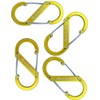 ALPLAKE ® - Pack of 4 Material Carabiners, Double Carabiner,