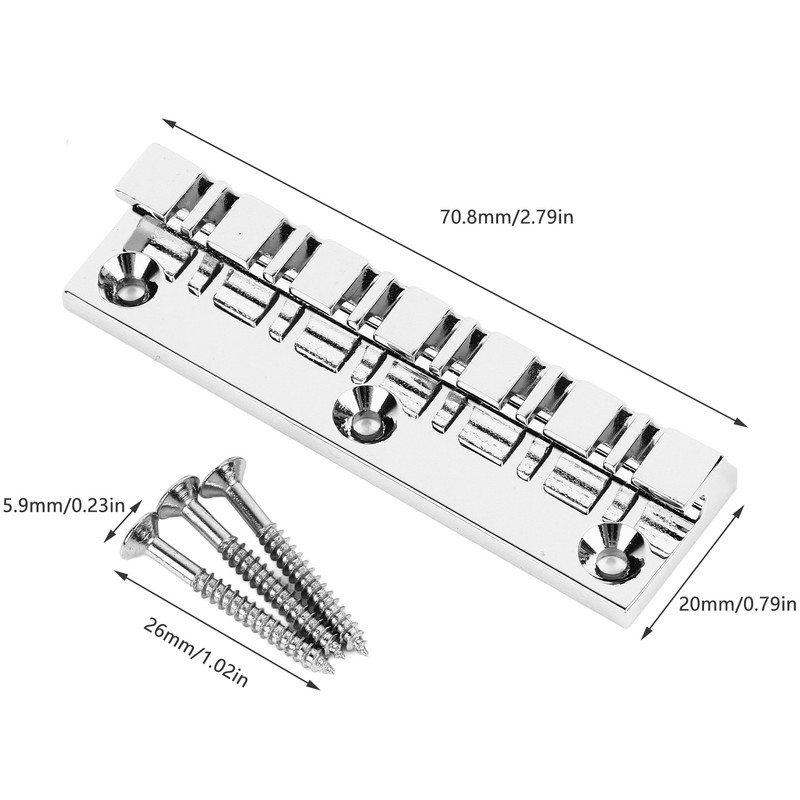 12 String Saddle Tailpiece Metal Chrome Color Saddle Bridge Top