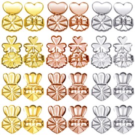 TOAOB 12 Pairs Earring Backs Earring Lifters Backs for Droopy Ears Large Earring Backs 3 Colors Heavy Earring Support Backs
