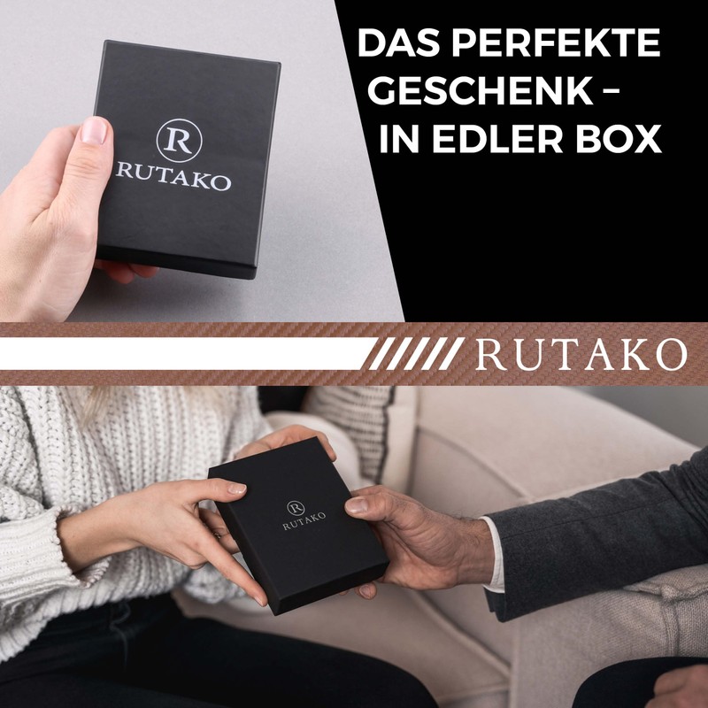 RUTAKO Slim Wallet with Coin Compartment, Mini Wallet for Men