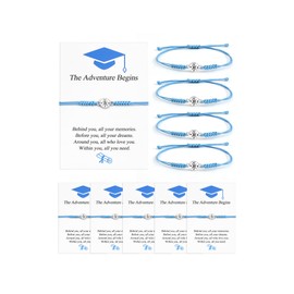 CheersLife 10 Pcs Graduation Gifts for Him/Her, 2025 College Master Doctor High School Graduation Gifts for Classmate Friend Son Nephew Daughter Girls Boys Compass Bracelet (Blue)
