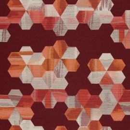 Designtex Ink Currant Wine, coral, orange, Beige  Modern Upholstery Fabric