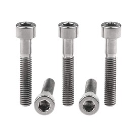 Wanyifa Titanium Ti M6x35mm Black Bolts Allen Head for Bicycle Headset Screws Pack of 5 (Normal Titanium)