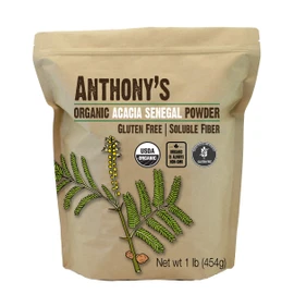 Anthony's Organic Acacia Senegal Powder, 1 lb, Batch Tested Gluten Free, Non GMO, Soluble Fiber, Prebiotic