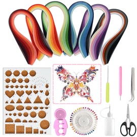 Voyzdx Kit Herramientas De Quilling Diy Hacer Filigrana,14 pcs quilling herramientas incluye 30 colores 600 tiras de papel y quilling molde