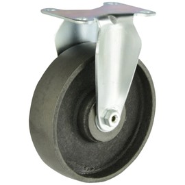 Albion 02 Series 5" Diameter Cast Iron Wheel Light Duty Institutional Rigid Caster, Straight Roller Bearing, 3-5/8" Length X 2-1/2" Width Plate, 325lbs Capacity (Pack of 4)