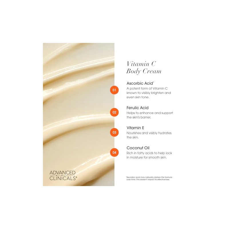 Advanced Clinicals- CREMA CON VITAMINA C: Incorporar una loción corporal