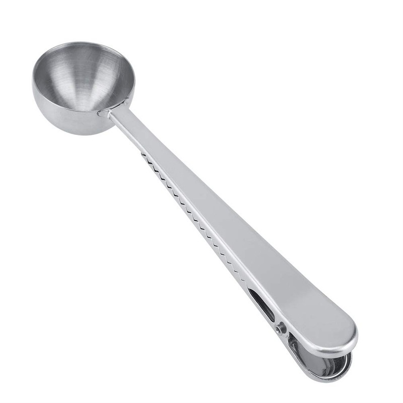 FTVOGUE Cuchara multifuncional de acero inoxidable con abrazadera de sellado,
