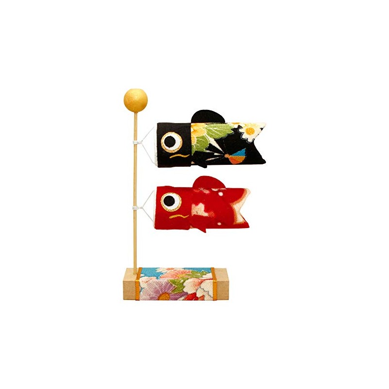Ryukodo Stand Carp Streamer (Crepe Japanese Pattern), Gold, White, Yellow,