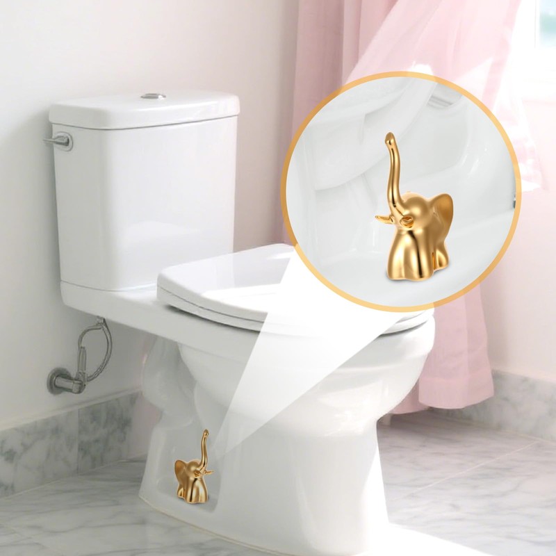 2 Pack Toilet Bolt Covers Decorative,Lovely Ceramic Elephant Cat Shaped