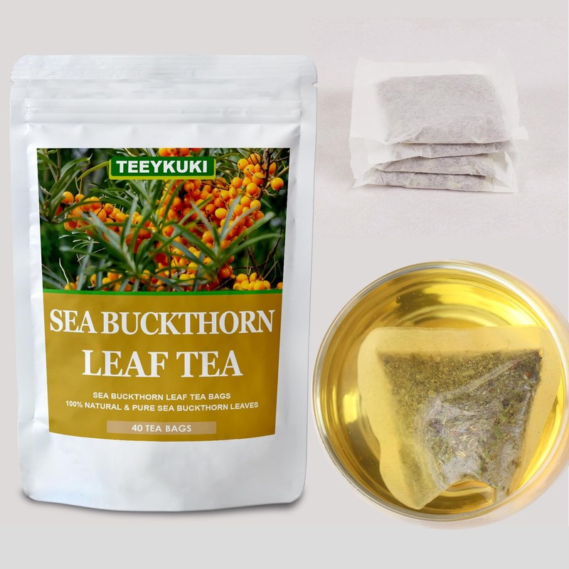 100% Natural Sea Buckthorn Leaf Tea, 40 Count, Premium Sea