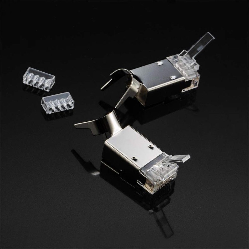 FiveStarCable Cat6a CAT7 Metal Shielded RJ45 Plug Connector FTP 8P8C
