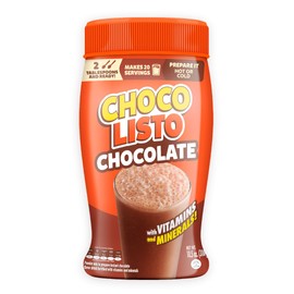 Chocolisto Instant Chocolate Drink, Nutritious Beverage with Vitamins and Minerals, 10.5 oz, Pack of 1.