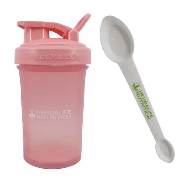 Herbalife Shaker Bottle 15.2-Ounce (450ml) Pink and Measure Spoon