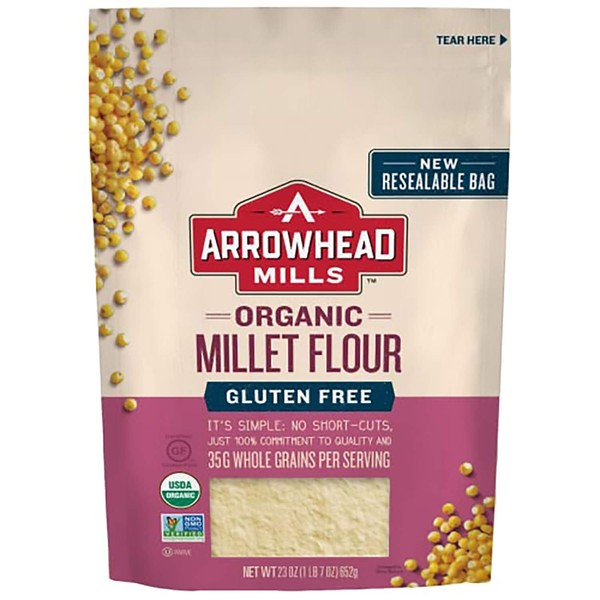 Arrowhead Mills Organic Millet Flour, Gluten Free, 23 Ounce Bag (Pack of 6)