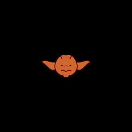 Star Inspired Movie Character Space Yoda Style 2 Glow in The Dark Sticker Decal for Phone Tablet Laptop Car Truck Window | 2" Sticker | Orange